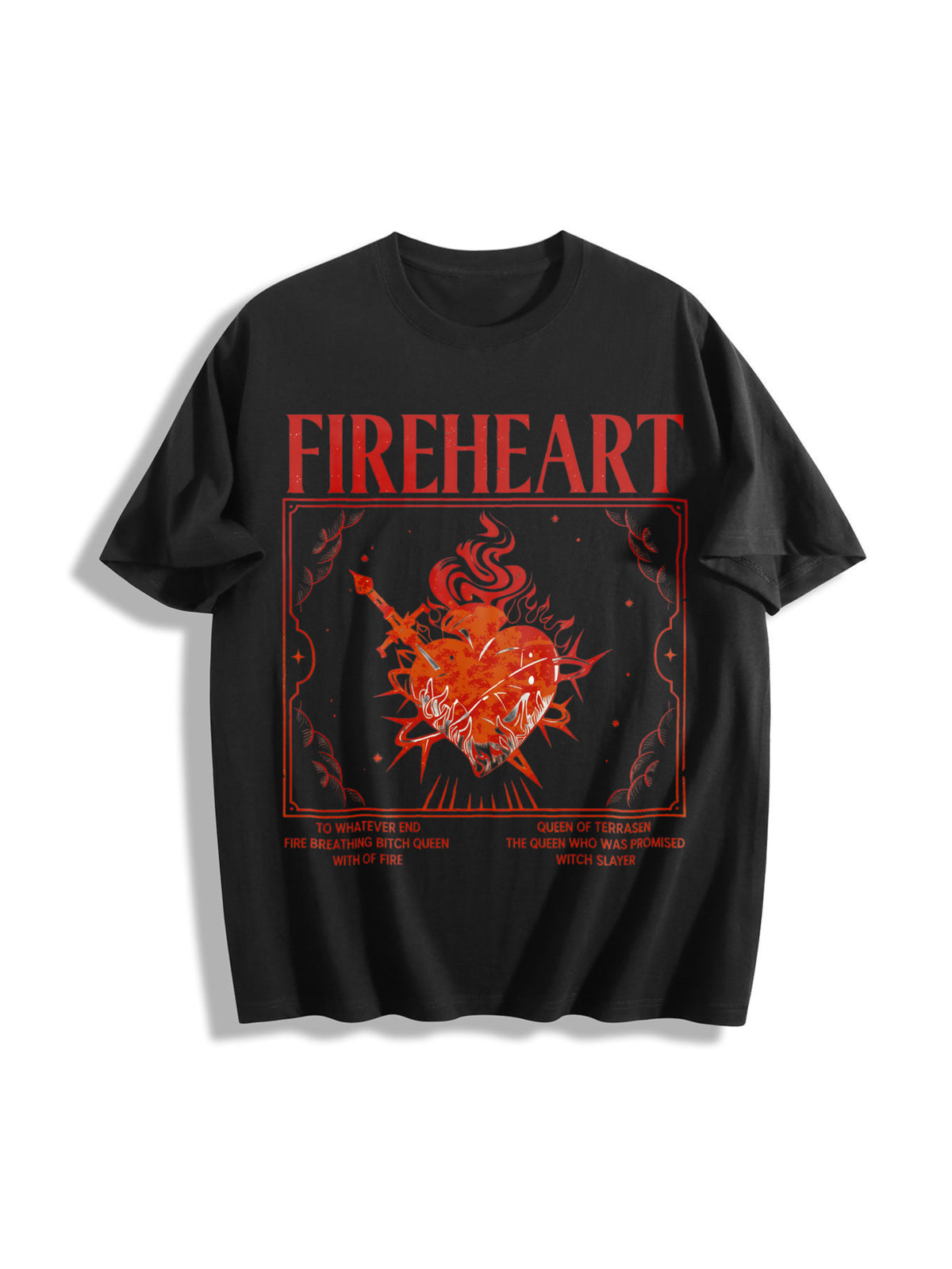 Fireheart Cotton T-Shirt - Black