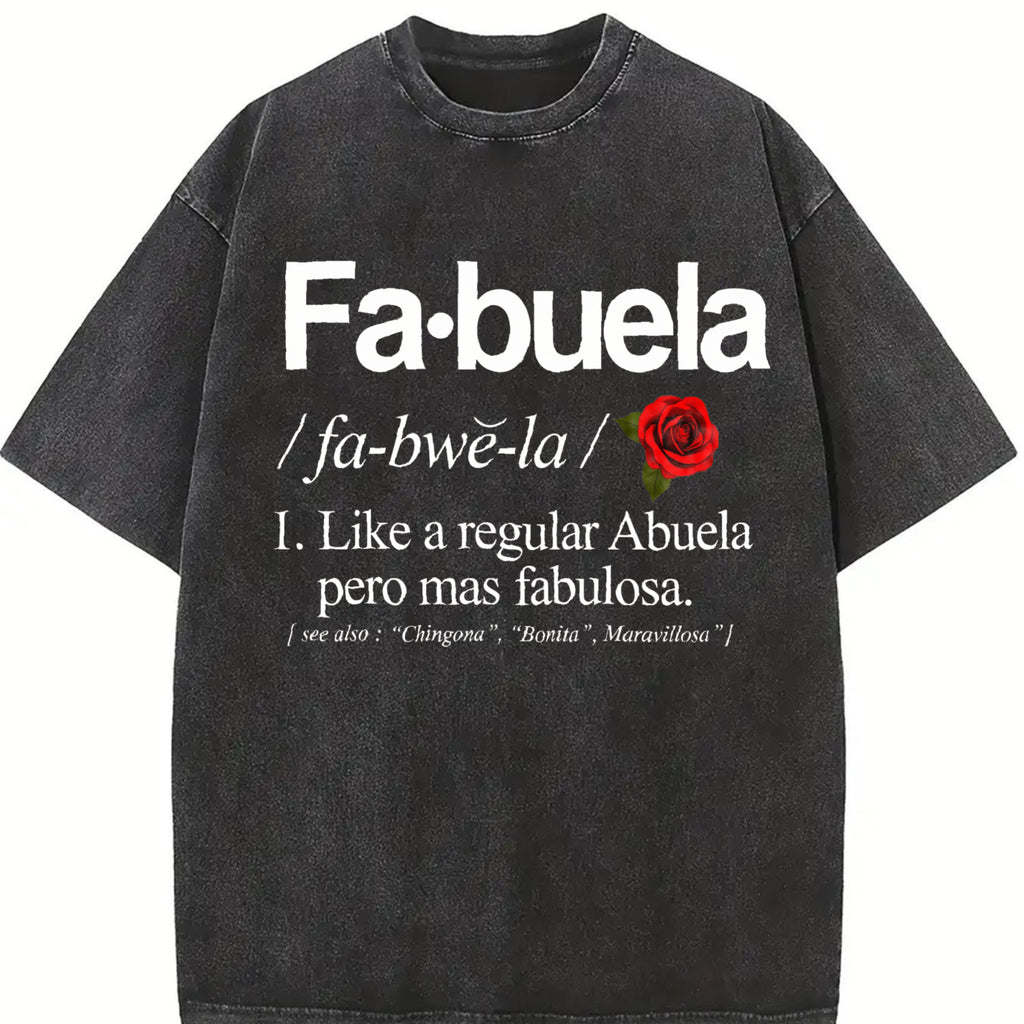 100% Cotton Unisex Fabuela Definiton T-Shirt Funny Fabuela Tee Shirt Casual Graphic Printed Tee