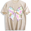 Coquette Easter Bow Vintage Washed T-Shirt - Beige