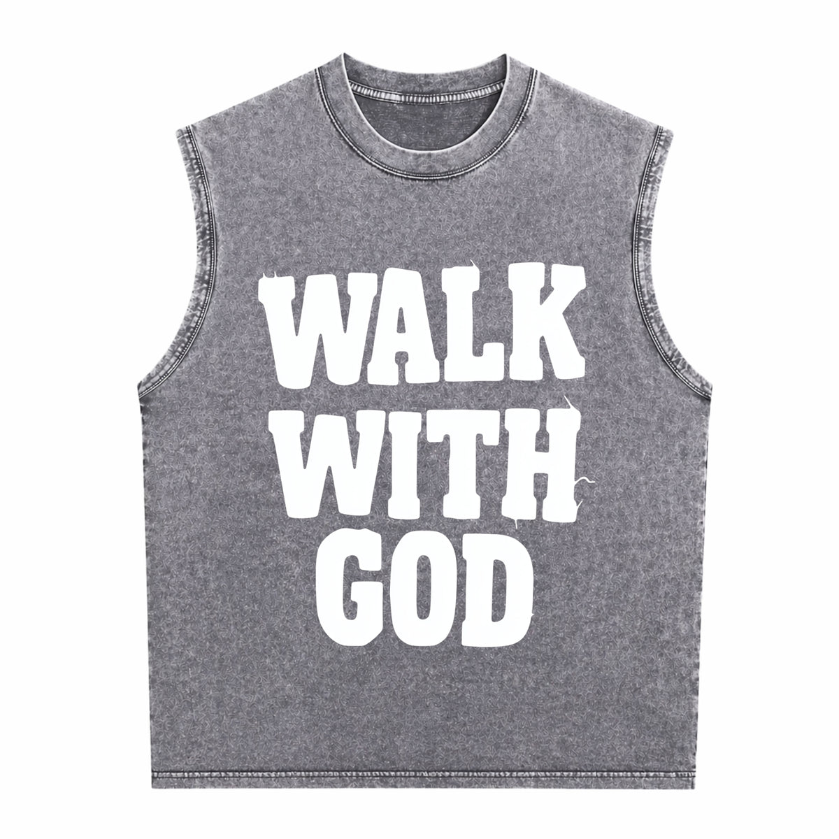 Christian Walk With God Men's Washed Tank Top - product view