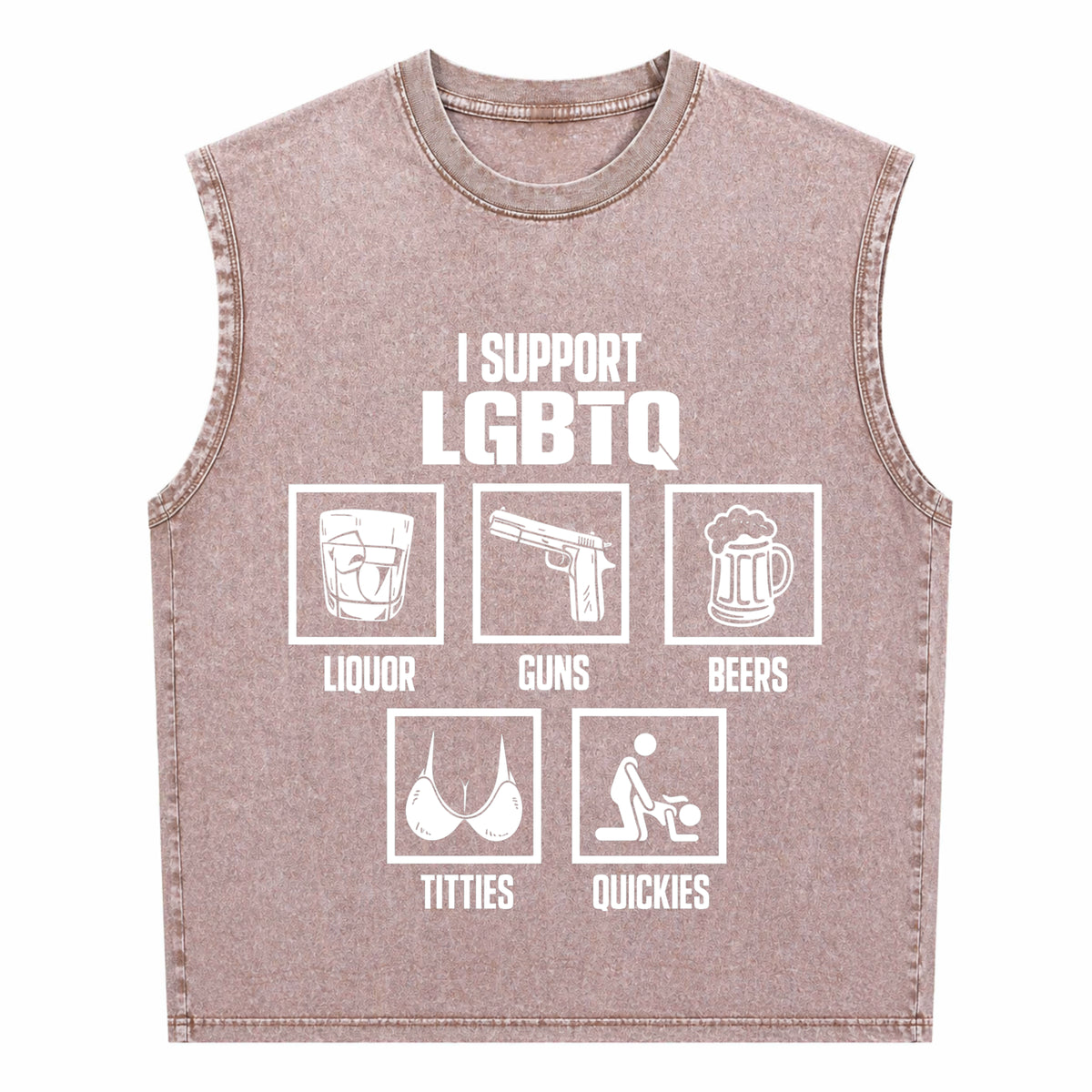 I Support Lgbtq Men's Washed Tank Top - product view