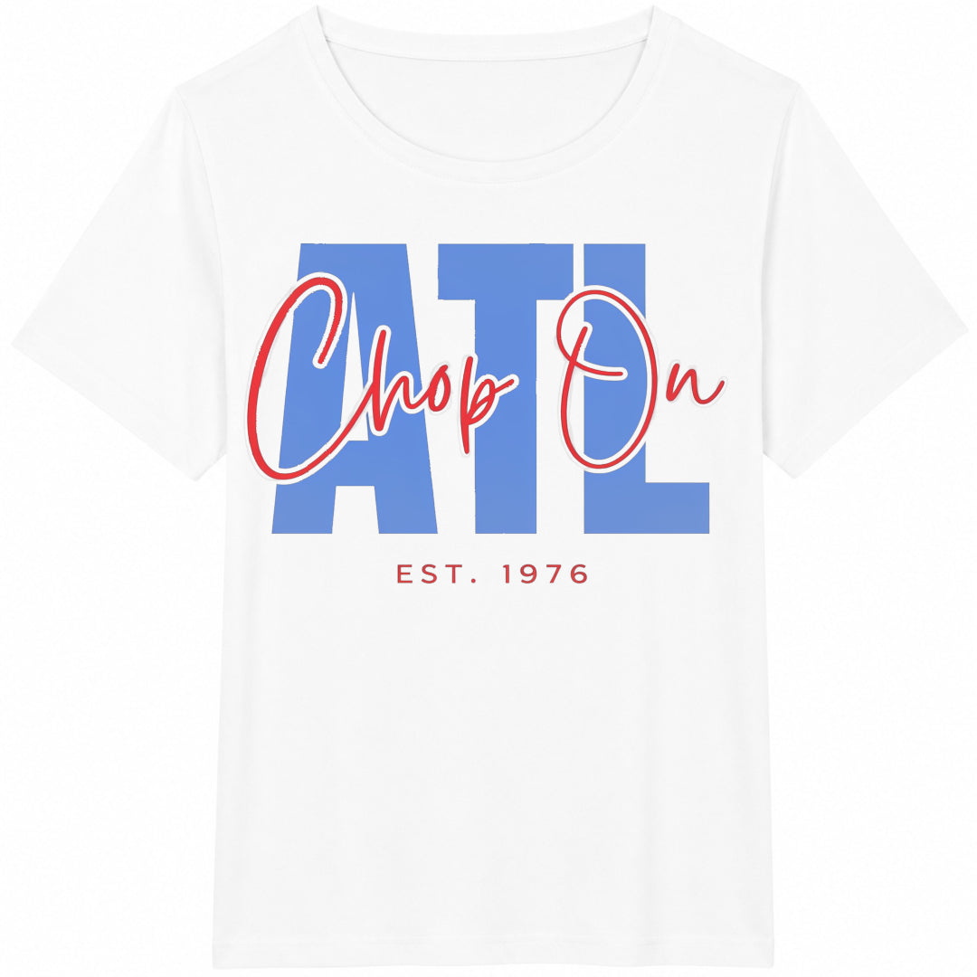 Atl Bravos Braves Atlanta Chop On Atl Butterfly Sizing Cotton T-Shirt - product view