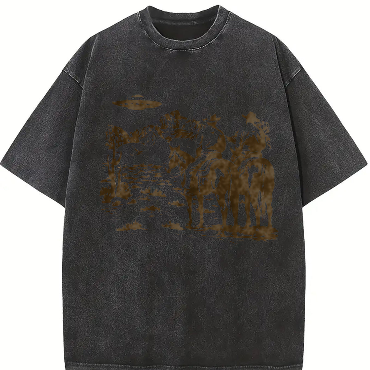 Cowboy UFO 90s Vintage Washed T-Shirt - product view