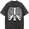 Men's Halloween Round Neck Short Sleeve Graphic Tee, Regular Fit Casual T-shirt for Summer Daily Outdoor Activities Wear, Summer Clothes, Men's Streetwear Clothes