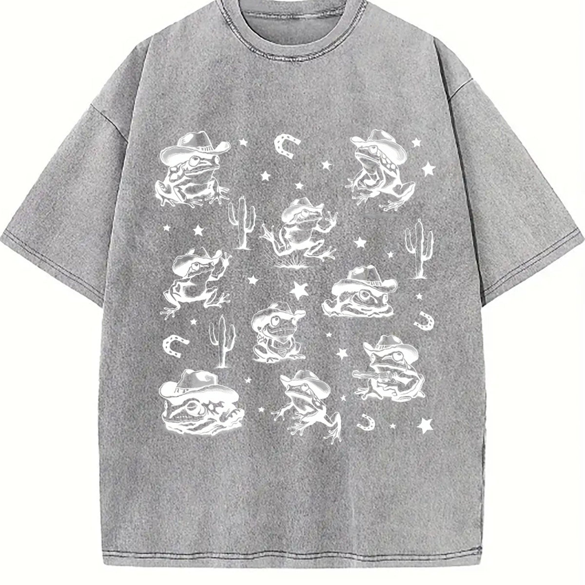 Cowboy Frogs Western Cowboy Vintage Washed T-Shirt - product view