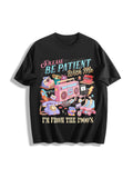 Funny 90s Throwback Cotton T-Shirt - Black