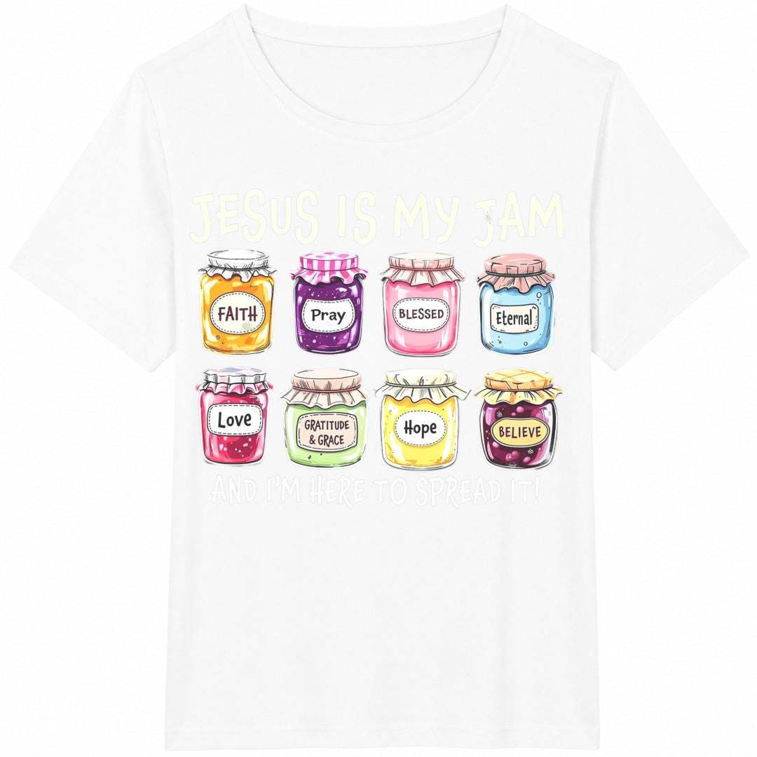 Jesus Is My Jam And Im Here To Spread It Faith Prayer Blissed Cotton T-Shirt - product view