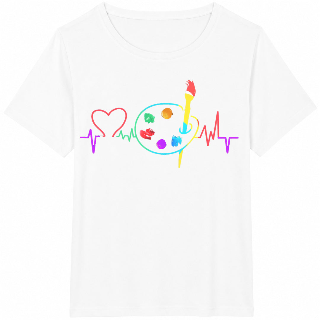 Drawing - A Brush With A Heartbeat Cotton T-Shirt - product view