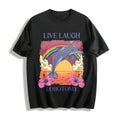 Live Laugh Lobotomy Funny Cotton T-Shirt - Black