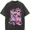 valentine shirts Japanese Anime Nana Osaki Print Vintage Washed Tshirt Harajuku Streetwear Graphic T-Shirt Summer Short Sleeve Cotton Tshirt