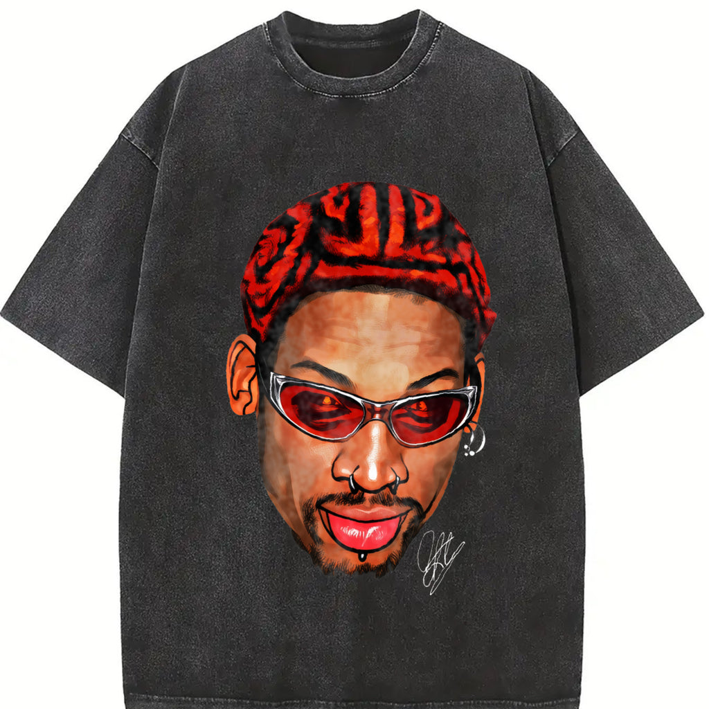 Dennis Zig Zag Red Hair Hollywood 90's Vintage Design T-Shirt Basketball Streetwear