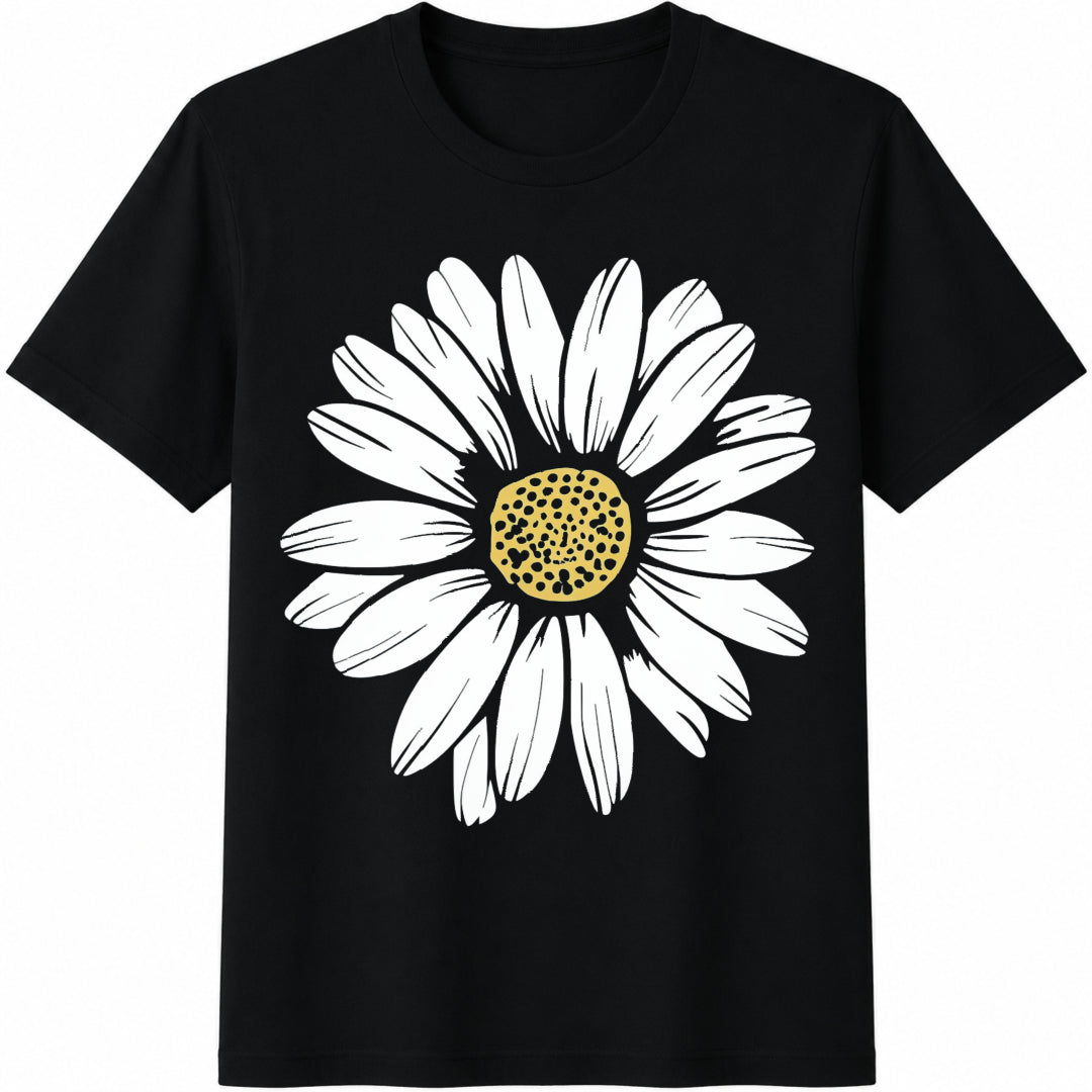 1-piece-- Daisy Cotton T-Shirt - Black