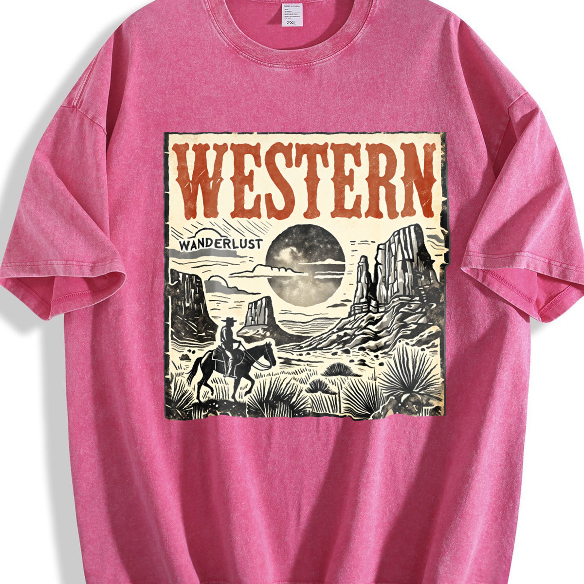Western Wanderlust 90s Vintage Washed T-Shirt - product view