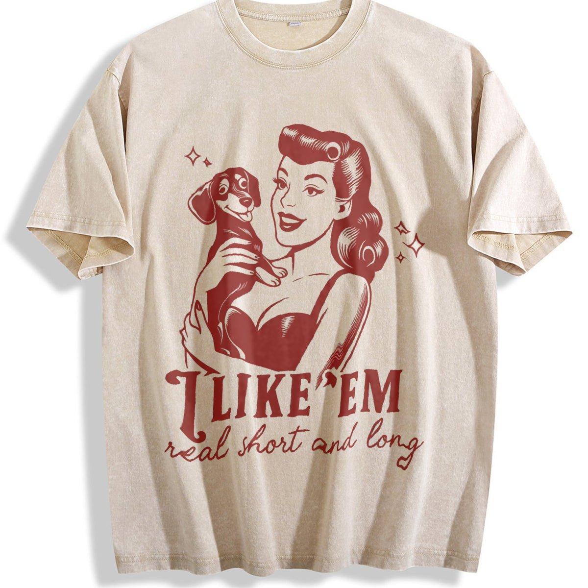 Cowboy Quote Vintage Washed T-Shirt - Beige