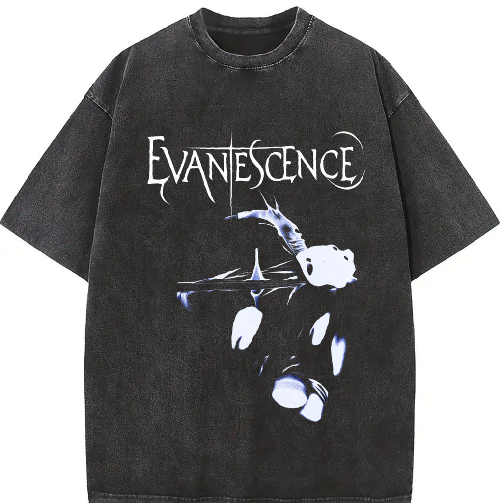 Retro New EVANESCENCE Band Christmas Gift Retro Music Tee, Rock Music Lover Shirt, Vintage Band Shirts Casual Comfort Cotton Fabric Fit Top , Top Men's and Women's Clothing