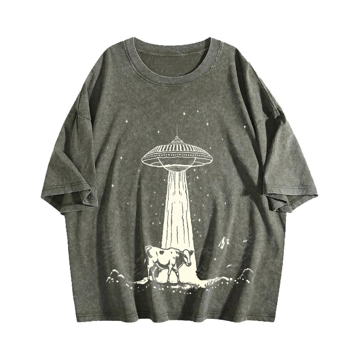 Cow And Western UFO 90s Vintage Washed T-Shirt - product view
