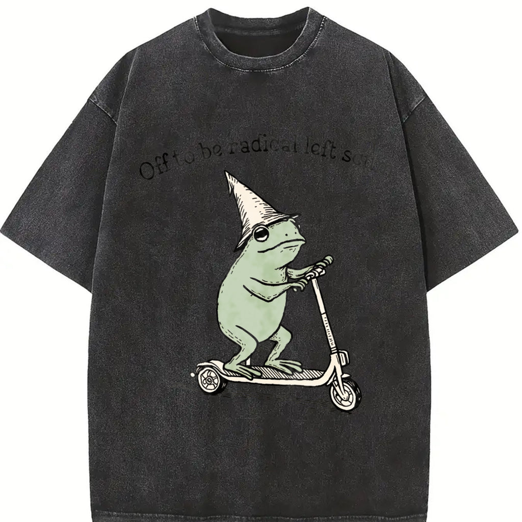 Fuc k Ice FDT Anti ICE Frog Oversize Unisex Washed T-Shirt for Women and Men's Unisex Fit Batik Cotton Oversize Streetwear Menswear  Super Soft Pre-Shrunk