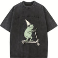 Fuc k Ice FDT Anti ICE Frog Oversize Unisex Washed T-Shirt for Women and Men's Unisex Fit Batik Cotton Oversize Streetwear Menswear  Super Soft Pre-Shrunk