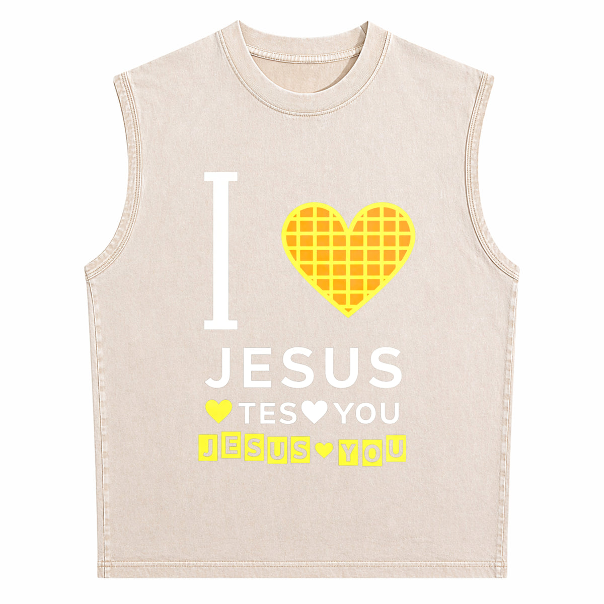 I Love Jesus Jesus Love You Men's Washed Tank Top - product view