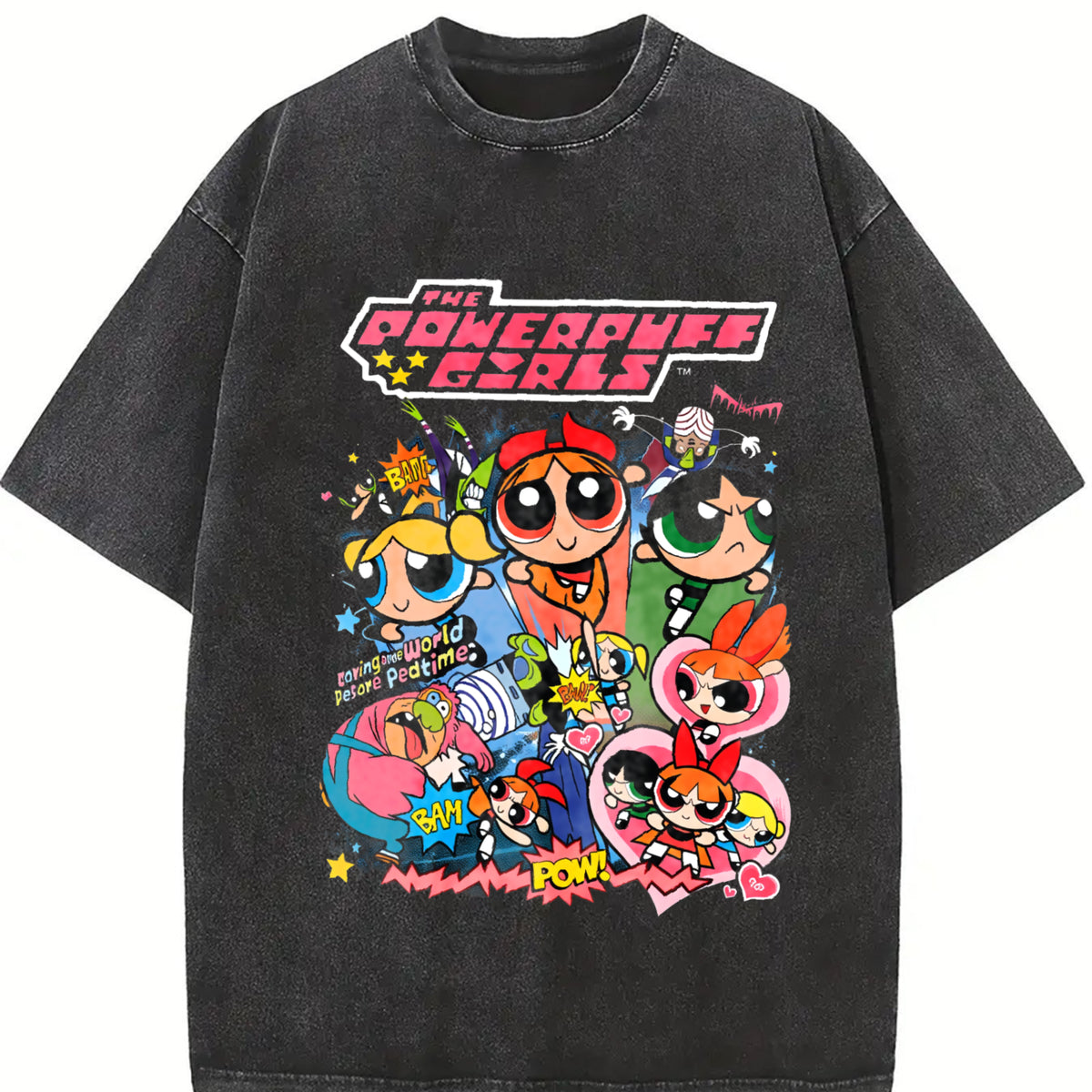 POWERPUFF GIRLS VINTAGE T-SHIRT, All Seasons, Machine Washable, Medium