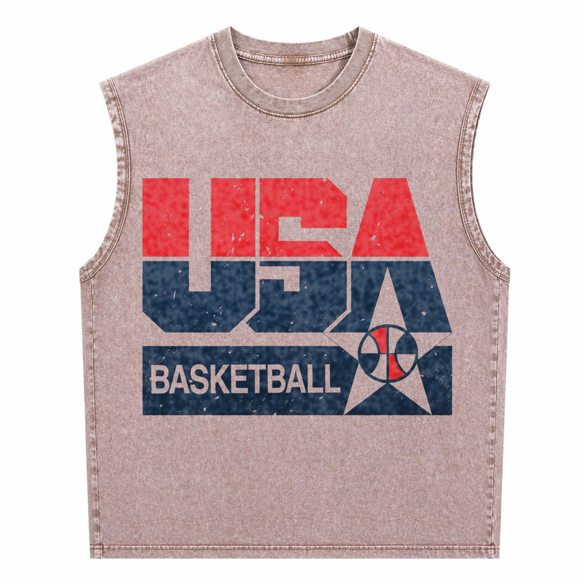 Summer USA Basketball Men's Washed Tank Top - product view