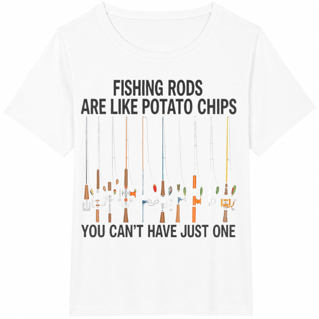 Funny Fishing Rods - Fisherman Cotton T-Shirt - product view