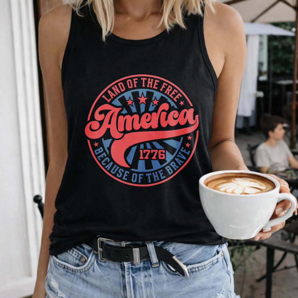 Land Of The Free Because Of The Brave Women's Tank Top - Black
