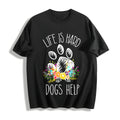 Dogs Help Cotton T-Shirt - Black