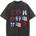 Comfort Colors USA Coquette Bow Shirt, Retro America Shirt, 4th of July Soft Cotton, Casual Graphic Design, Suitable for Men and Women