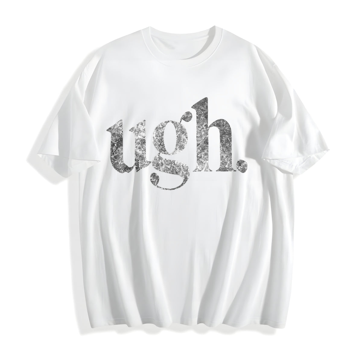 Ugh Funny Sarcastic Eye Roll Novelty Funny Cute Ladies Funny Cotton T-Shirt - product view