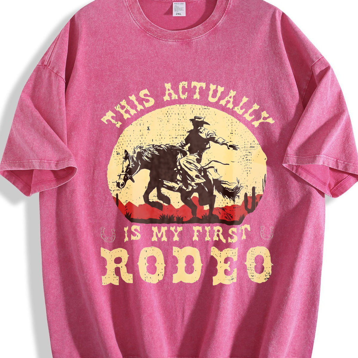 Western This Actually Is My First Rodeo Cowboy Vintage Washed T-Shirt - product view