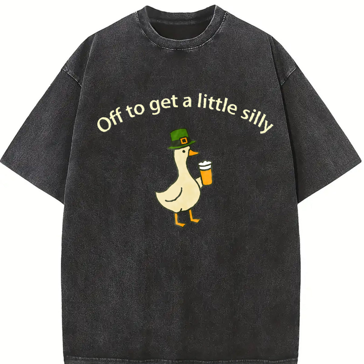 Unisex  Vintage ”Off To Get A Little Silly“ Funny Irish Drinking Couples Washed T-Shirt   – St. Patrick’s Day  Tee