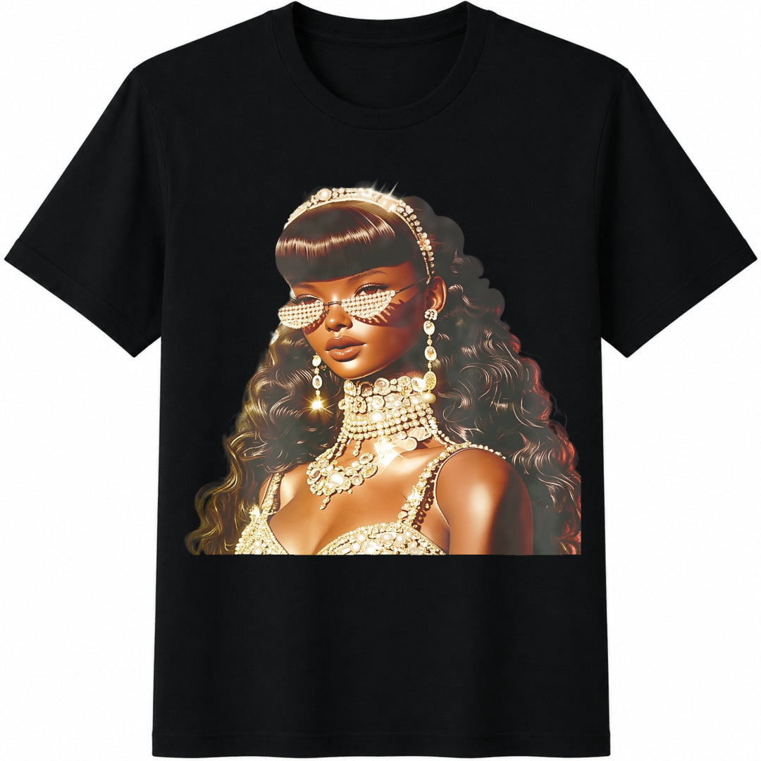 Funny And Quirky Doll Cotton T-Shirt - Black