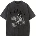 Comfort Colors F-Caw-F T-Shirt, Halloween TShirt, Fall Shirt, Raven Crow Funny Tee Women's Print Short Sleeve Shirts