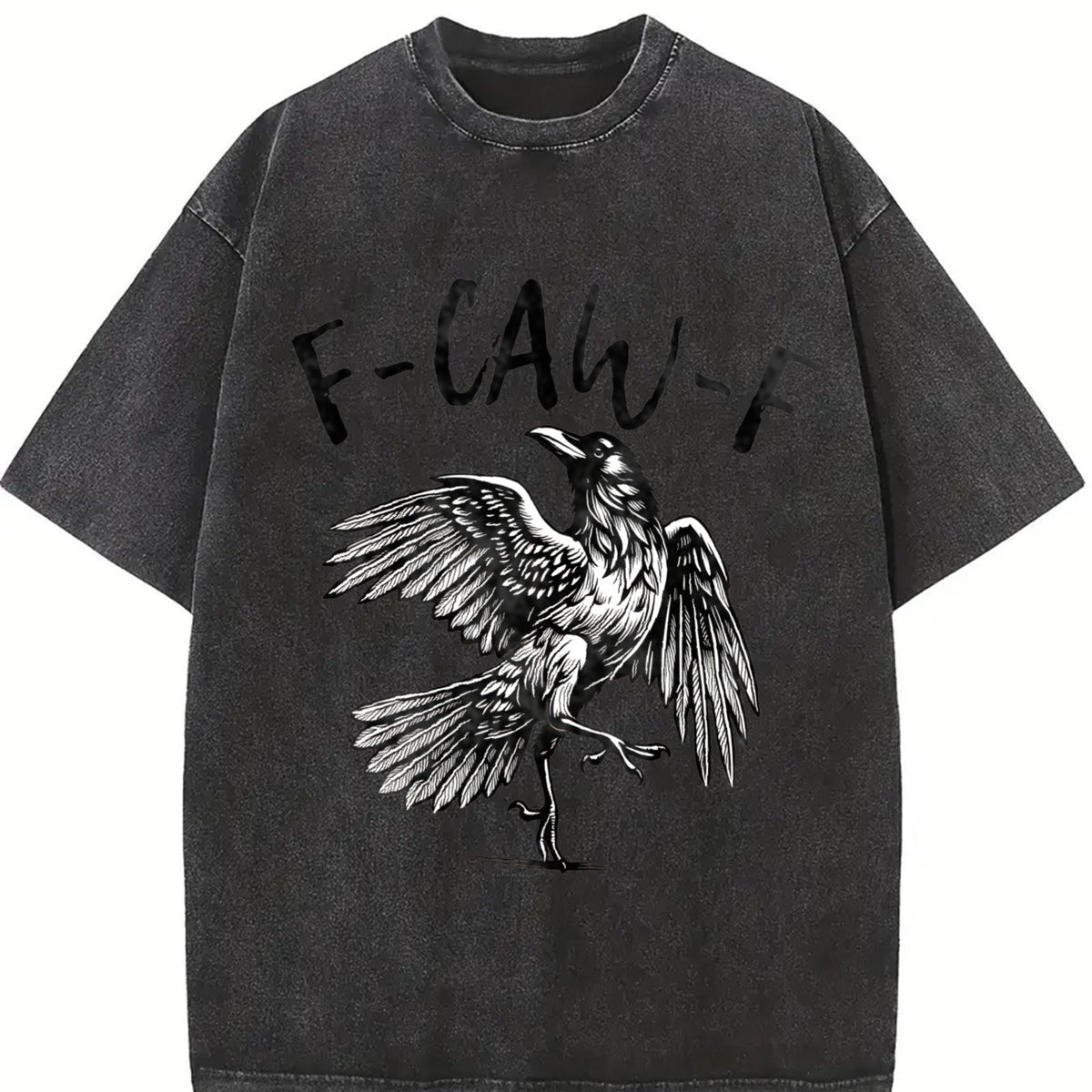 Comfort Colors F-Caw-F T-Shirt, Halloween TShirt, Fall Shirt, Raven Crow Funny Tee Women's Print Short Sleeve Shirts