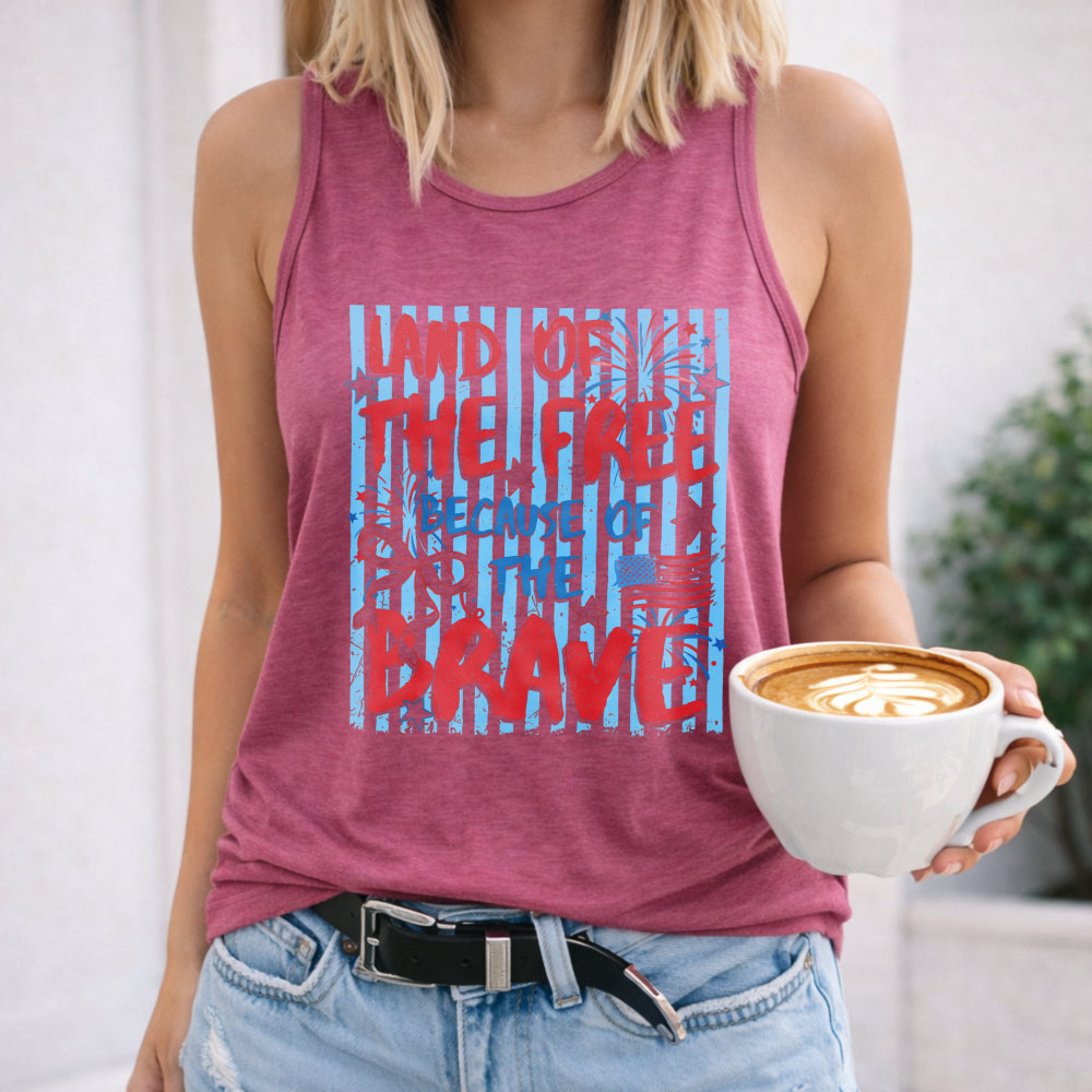Land Of The Free Because Of The Brave Women's Tank Top - product view