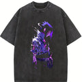 Sasuke Anime Graphic Tee - Stylish Unisex Washed Shirt for True Naruto Fans, Comfortable Cotton Fit with Bold Anime Print Design, Perfect for Streetwear Vibes