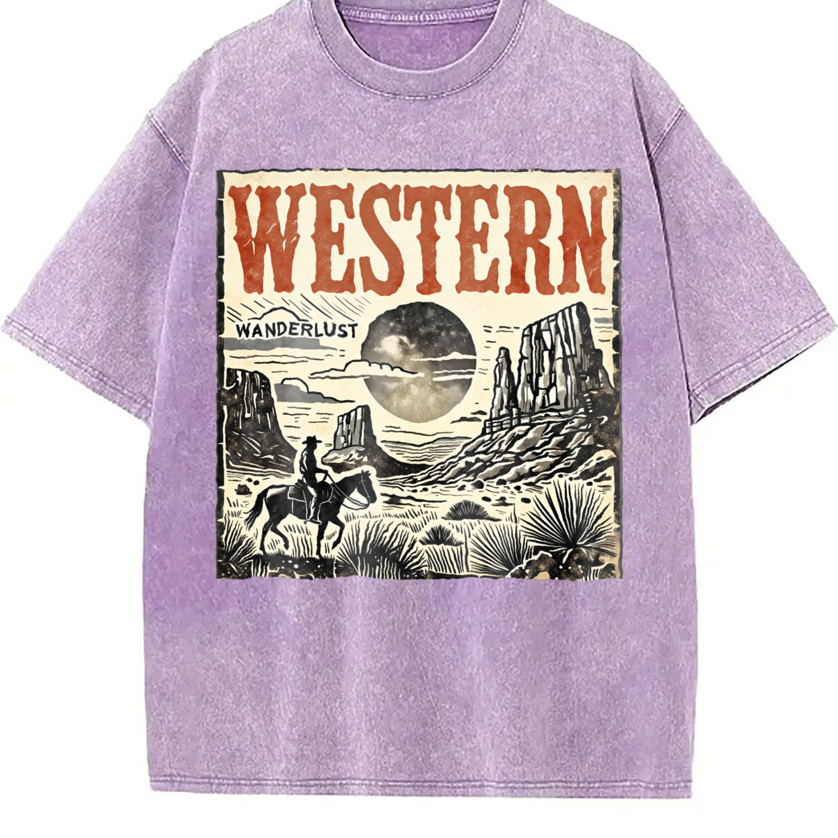 Western Wanderlust 90s Vintage Washed T-Shirt - product view