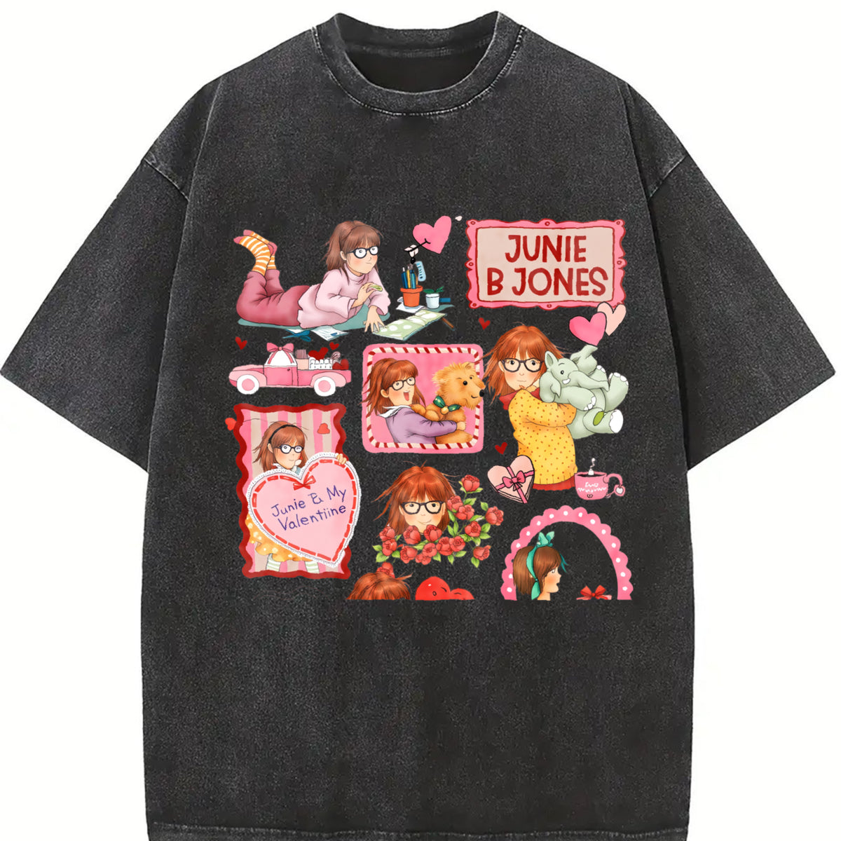 Comfort Colors Junie B Jones Valentine Doodle Style Shirt, Junie B Jones Education Shirt, Teacher Valentine T-shirt, First Grade Teacher Gifts Valentine's Day