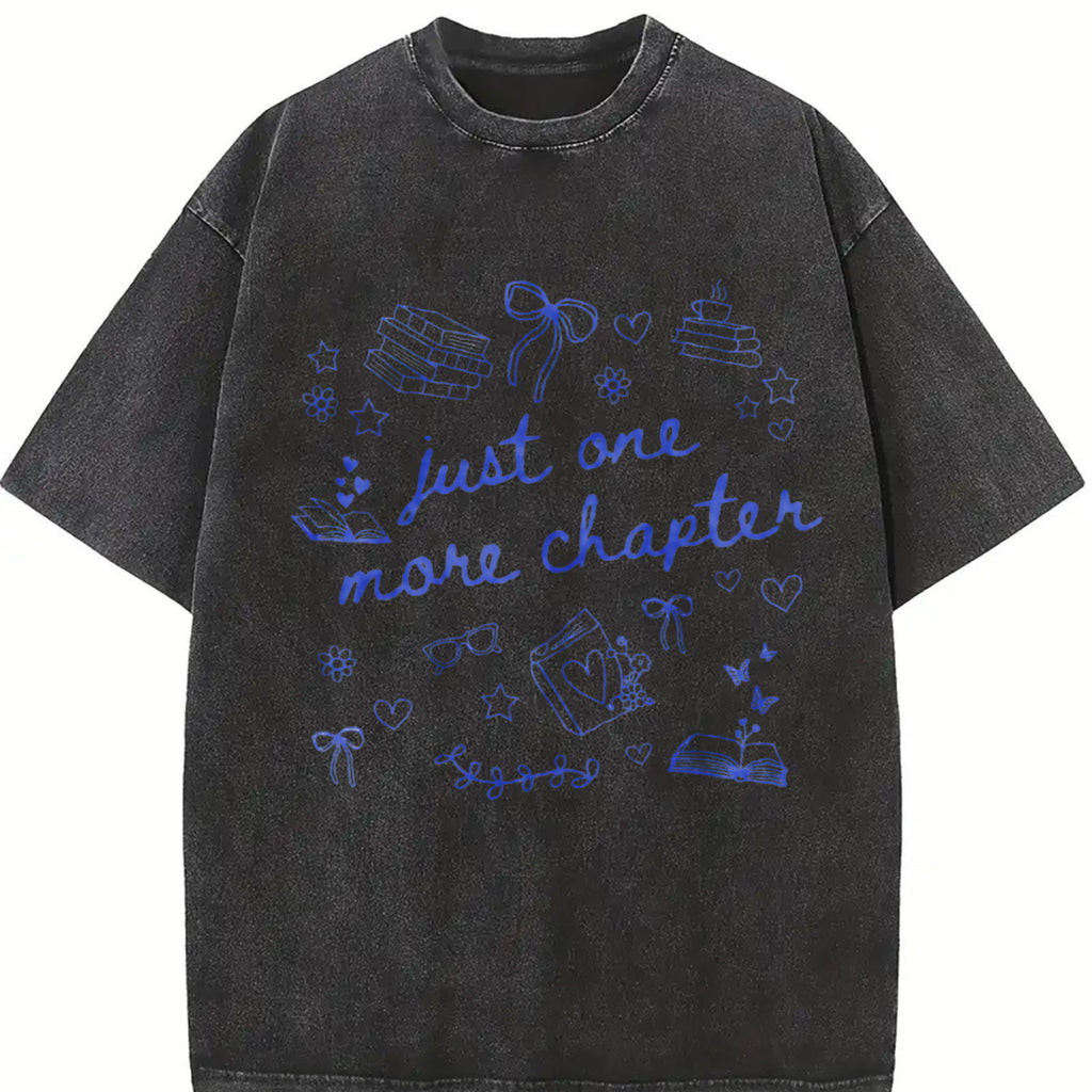Just One More Chapter Shirt, Comfort Colors Bookish Merch Book Lover Shirt, Bookish Girly, Reading Shirt Reader