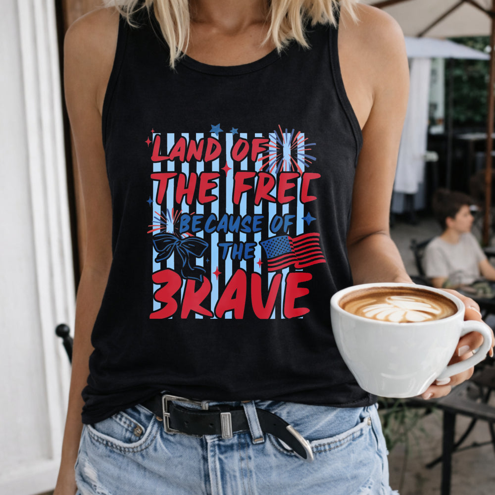 Land Of The Free Because Of The Brave Women's Tank Top - Black