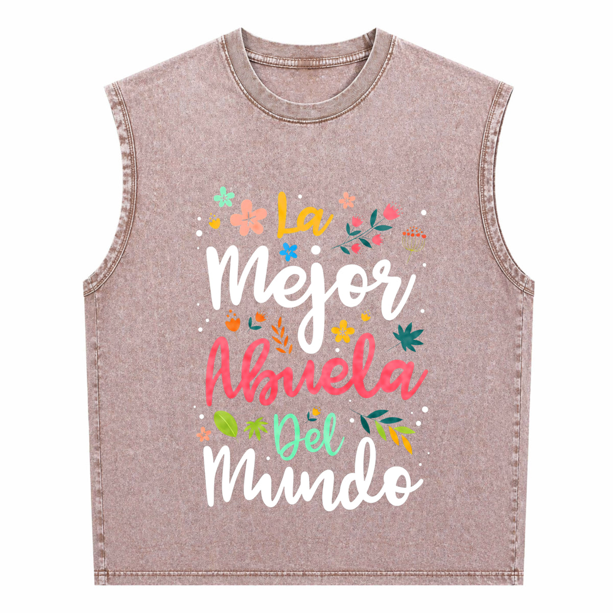 Best Grandma In The World - Hispanic Grandma & Mother's Men's Washed Tank Top - product view