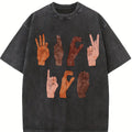 Soft Cotton Tee F ck ICE Hand Sign Language Anti Deportation Chinga La Migra T-Shirt  Oversize Unisex Washed T-Shirt for Women and Men's Unisex Fit Batik Cotton Oversize Streetwear Menswear  Super Soft Pre-Shrunk