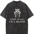 I'm A Delight Cute Raccoon Unisex Tshirt, Funny Sarcastic Minimal Women's Tshirt, Funny Gift Cotton Womenswear Top Streetwear Summer