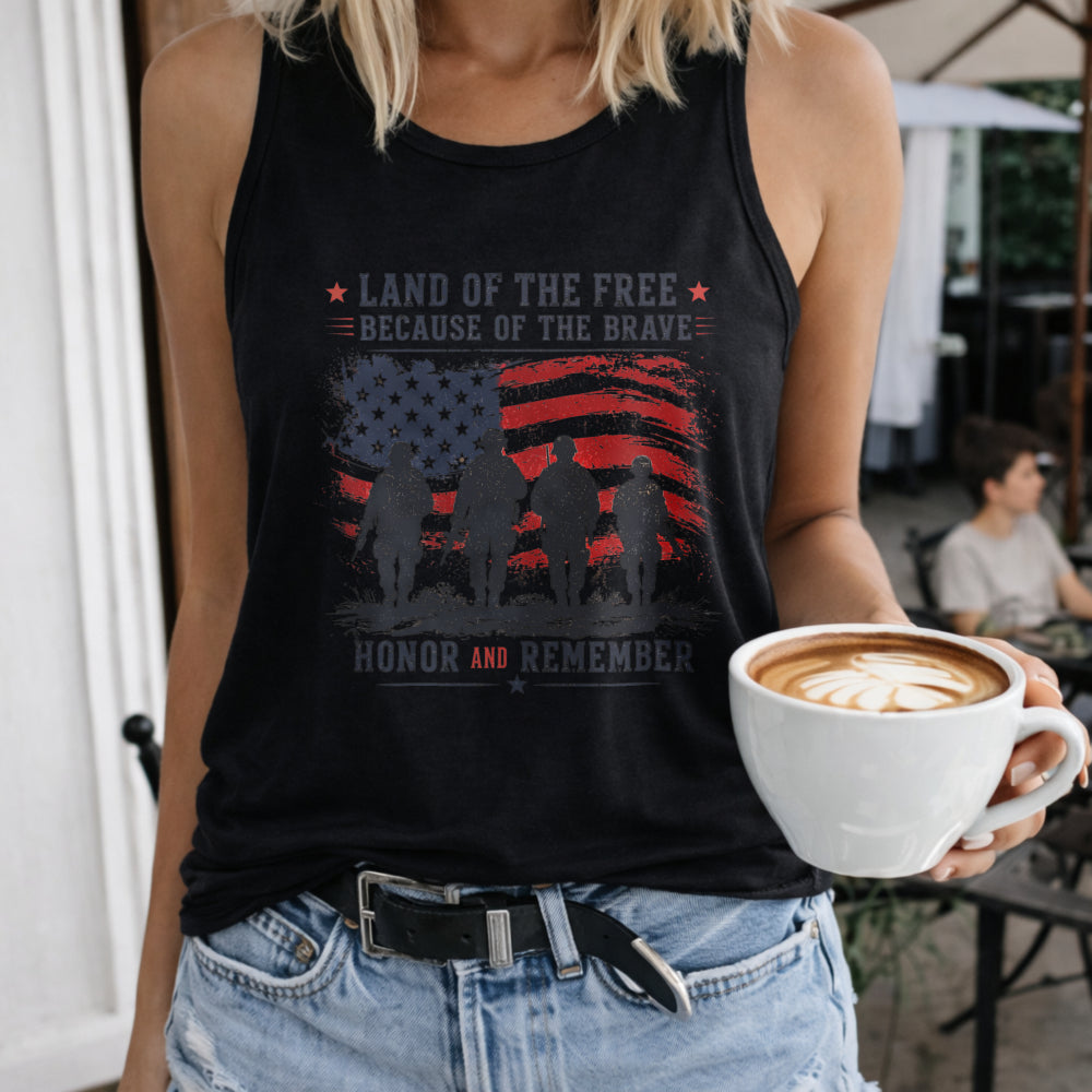 Land Of The Free Because Of The Brave Women's Tank Top - Black