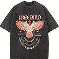 Women's Eagle Print Round Neck Tee, Casual Fashion Short Sleeve T-shirt for Daily Wear, Ladies Summer Clothes, Top