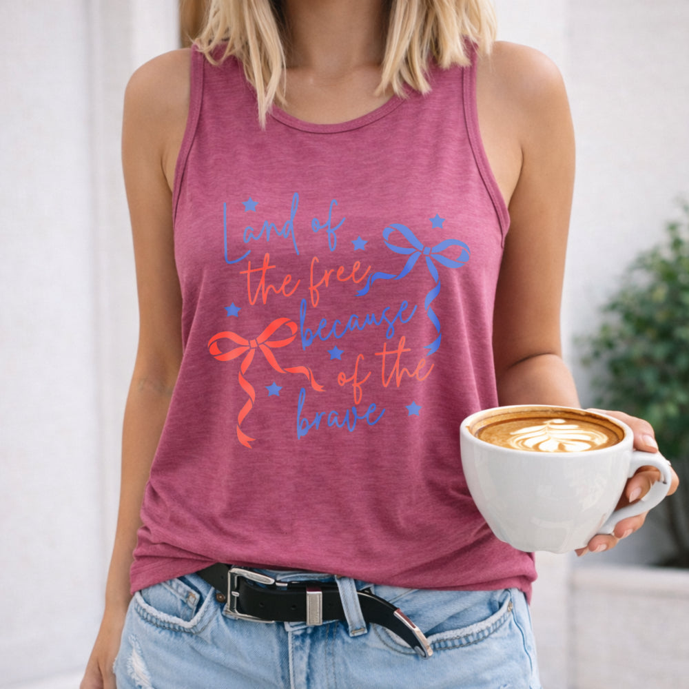 Land Of The Free Because Of The Brave Women's Tank Top - product view