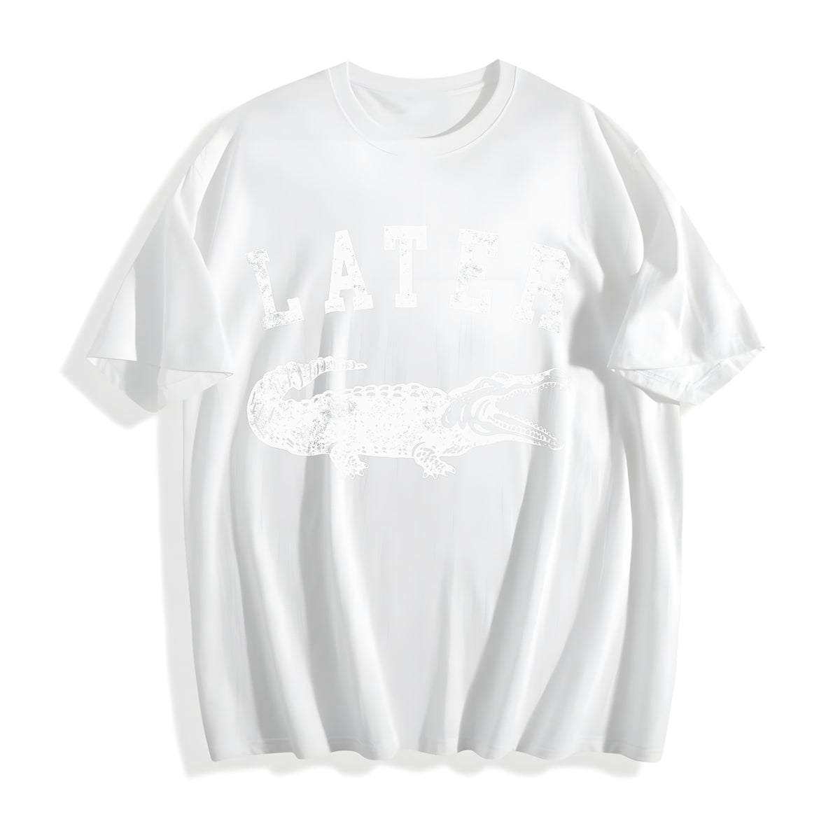 Later Alligator Funny Gator Joke Saying For Ladies Funny Cute Cotton T-Shirt - product view