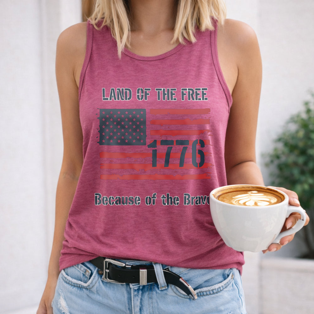 1776 Land Of The Free Because Of The Brave Women's Tank Top - product view