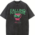 Retro Falling in Reverse Lips band t shirts Washed Tee, vintage clothing Rock Band, Oversize Streetwear Heavy Cotton Top, Unisex Alternative Metal Concert grunge clothes
